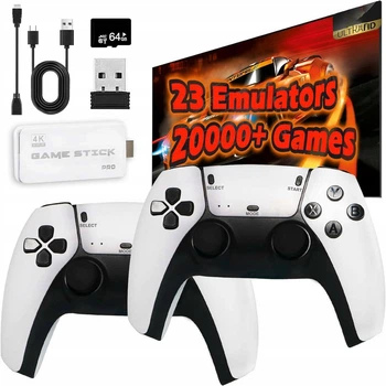 Беспроводная ретро игровая приставка к телевизору два джойстика 64GB HDMI 20000 игр M15 Classic