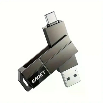 Флеш накопитель Eaget 2в1 OTG TYPE-C 3.2 / TYPE-A 3.2, 512GB, скорость записи до 120мб/с