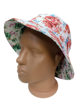 Панама летняя двухсторонняя из натуральной ткани Розы Красный/Зеленый Snapback L (57-58)