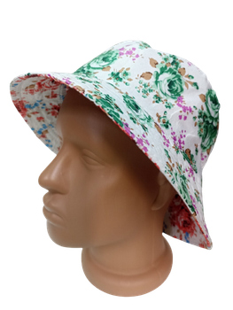 Панама летняя двухсторонняя из натуральной ткани Зеленый/Красный Snapback L (57-58)