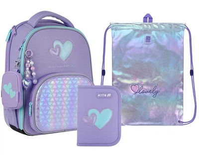 Шкілький рюкзак ортопедичний + пенал + сумка для взуття Kite Education Awesome K25-556M-1