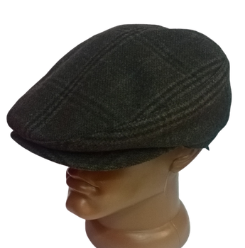 Кепка мужская (реглан) с отворотом полушерсть Ellipse 475/11.4 клетка Коричневый Кепка Реглан, 62 см, Полушерсть (драп)