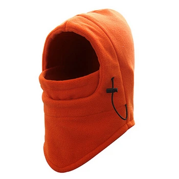 Зимова спортивна балаклава з товстого флісу з затяжками 31*35 см Beanies Універсальний, Універсальний, Помаранчевий