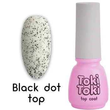 Топ для нігтів (прозорий з дрібними чорними крапками) Black Dot Top Toki Toki 5 мл
