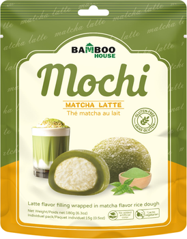 Рисовий десерт Bamboo House Mochi зі смаком матча-латте Без глютену 180 г (4710623832716)