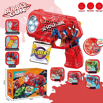 Пістолет з мильними бульбашками Людина-павук Star Toys Factor "106B" + пляшечка з мильними бульбашками, червоний