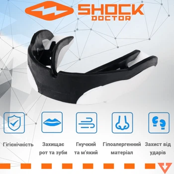 Капа возраст 11+ для Подростков и Взрослых для Контактных видов Спорта V1.5 White Shock Doctor