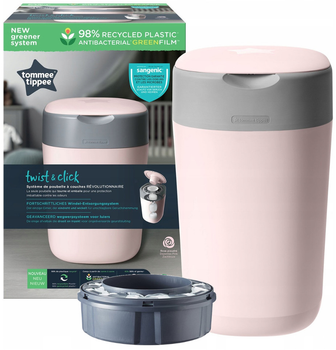 Контейнер для підгузків Tommee Tippee Sangenic Twist and Click + 1 змінний картридж Рожевий (5010415510020)