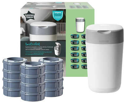 Контейнер для використаних підгузків Tommee Tippee Twist and Click + 12 змінних блоків (5010415510051)