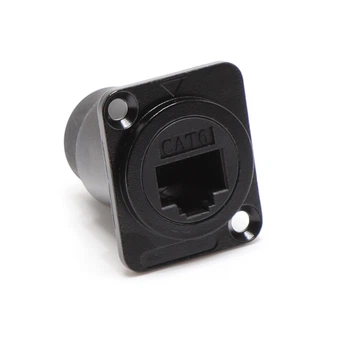 Разъем RJ-45 на корпус - B1008UZ-BLK / D-тип / IP62 / черный