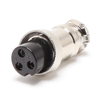 Авиационный разъем GX16-3-F на провод мама / GX 16 3 pin female aviation plug