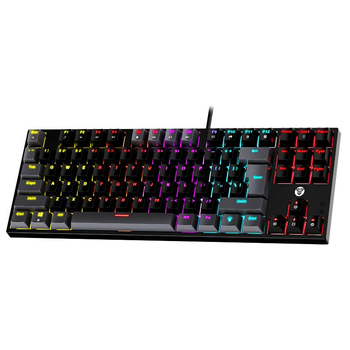Игровая проводная клавиатура механическая Fantech ATOM MK876V2 |УКР/АНГ раскладка| с RGB подсветкой black-grey