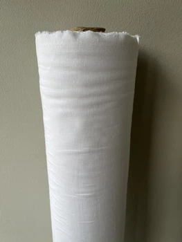 Белая костюмная льняная ткань, 55% LINEN 45% VISCOSE цвет 101
