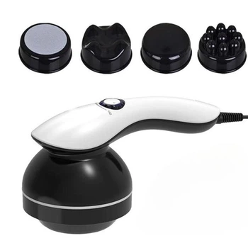 Ручной вибромассажер Body Massager PL-664B для всего тела с 4 насадками, против усталости и болей в мышцах