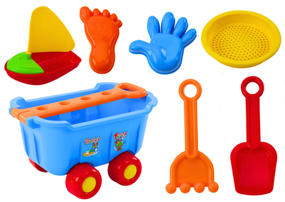 Zestaw do piasku LEAN Toys Niebieski 8 elementów 20155 (5905991023401)