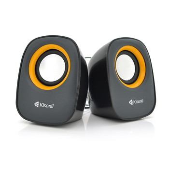 Колонки 2.0 Kisonli V360 для ПК і ноутбука USB + 3.5mm 2x1.5W 20Hz-20KHz Orange