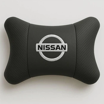 Автомобильная подушка под шею на подголовник с логотипом NISSAN