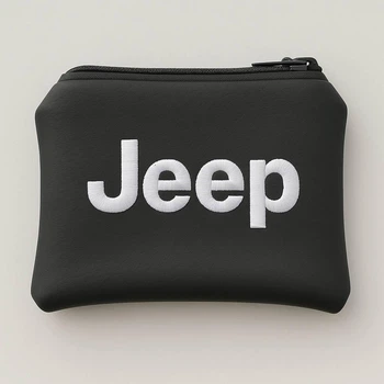 Ключница с логотипом JEEP на молнии из экокожи размером 14х10 см