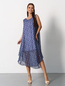 Платье миди летнее женское ISSA PLUS 14045 M Синее (issa2007682717248)