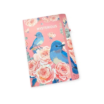 Блокнот на гумці А5 13.6×20.8 cm, 80 арк.,тверда обкладинка Birdie, дизайн 1 (762404ML-1)