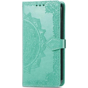 Кожаный чехол-книжка Art Case с визитницей для Xiaomi Poco M7 5G Бирюзовый Без бренда