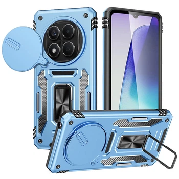 Ударопрочный чехол Camshield Army Ring для Xiaomi Redmi Note 14 Pro 4G/5G / 14 Pro+ / Poco X7 Голубой / Light Blue Без бренда
