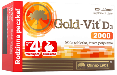 Suplement diety Olimp Labs Gold-Vit Witamina D3 2000 120 tabletek (5901330070372)