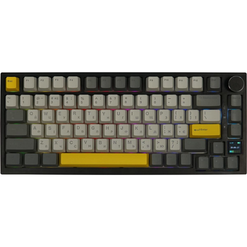 Клавіатура бездротова Epomaker AK820 Pro 75% Gift Switch Hot-Swap (2.4G/BT/USB) LCD Screen RGB UA Black чорний, сірий
