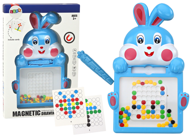 Мозаїка магнітна LEAN Toys Зайчик, блакитна, 7 візерунків, стилус (5905991006336)