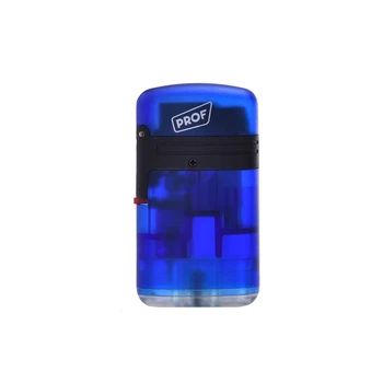 Зажигалка газовая 2 турбо Prof Double Jet Flame Transparent Синяя (40803728BLU)