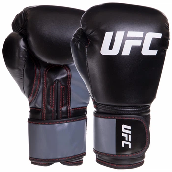 Перчатки боксерские на липучке размер 10 унций полиуретан UFC Boxing черный UBCF-75605