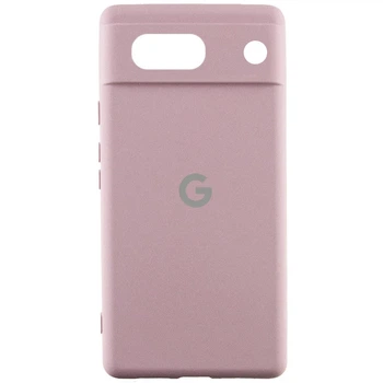 Чехол панель силиконовый Premium Silicone Case Full Camera with logo для Google Pixel 9a Розовый / Pink Sand