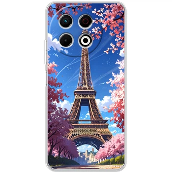 Силиконовый Чехол с Картинкой для Tecno Spark 30 Pro Принт (Париж, Эйфелева Башня) (65673-ysm036)