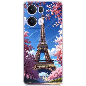 Силиконовый Чехол с Картинкой для OPPO Reno 13 Pro Принт (Париж, Эйфелева Башня) (65484-ysm036)