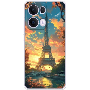 Силиконовый Чехол с Картинкой для OPPO Reno 13 Pro Принт (Париж, Эйфелева Башня) (65484-ysm037)