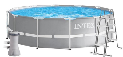 Бассейн каркасный круглый Intex 366 x 99 см с фильтром насосом и ступенями (26716)