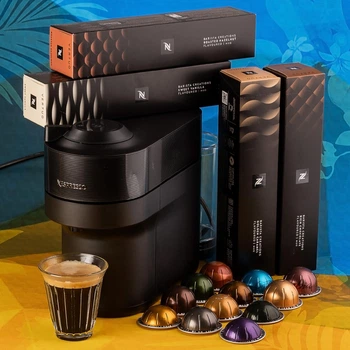 Набір Pop Summer (капсульна кавомашина Nespresso Vertuo Pop LIQUORICE BLACK чорний і 52 капсули)