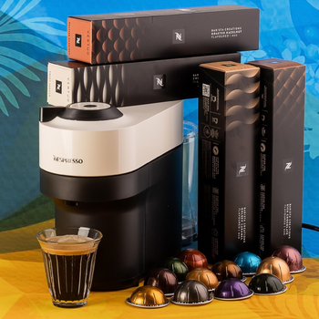 Набір Pop Summer (капсульна кавомашина Nespresso Vertuo Pop Coconut White і 52 капсули)