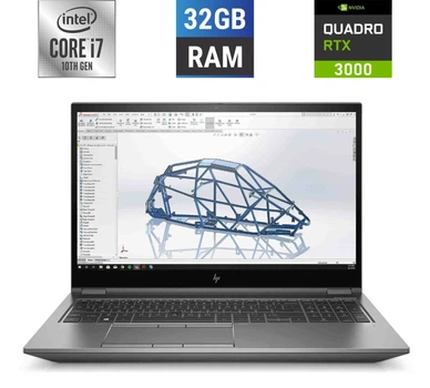 Мобильная рабочая станция HP ZBook Fury 15 G7 / 15.6" (1920x1080) IPS / Intel Core i7-10850H (6 (12) ядер по 2.7 - 5.1 GHz) / 32 GB DDR4 / 512 GB SSD M.2 / nVidia Quadro RTX 3000, 6 GB GDDR6, 192-bit / WebCam б/у