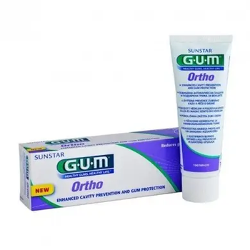 Зубная паста-гель, укрепляющая эмаль и защищающая десна Gum Ortho Crest, 75 мл