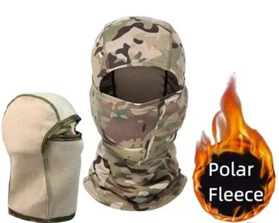 Зимняя тактическая балаклава шапка Multicam на полярном флисе ВСУ, подшлемник военный мультикам 1шт.