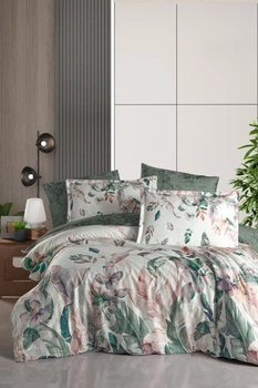 Постільна білизна євро розмір La Romano Premium Satin Reneta Green