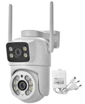 IP Wi-Fi камера наружного видеонаблюдения Q13 с двумя объективами 3MP+3MP, PTZ, ночное видение, микрофон, динамик, iCSee, 6MP, H.265, IP66