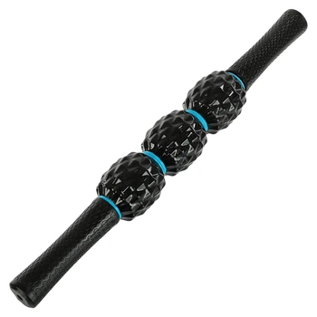 Массажер-палка роликовый антицеллюлитный 3 массажера Magnetic Massage Stick LiveUp Черный LP8264