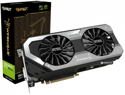 Відеокарта Palit GeForce GTX 1070 Ti JetStream 8GB GDDR5 (NE5107T015P2-1041J), Б/в