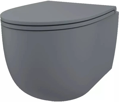Унітаз підвісний SDR CERAMICHE Bull MGK1 MGWCSBLV+MGCWBLRF з сидінням Soft Close дюропласт графіт