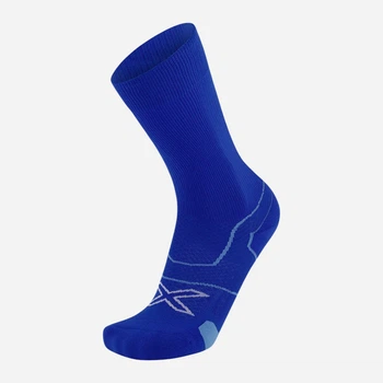 Носки мужские высокие 2XU Vectr Cushion Crew Socks UA5053e_SUF/WHT M Синие (9359420037730)