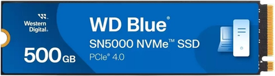 Dysk SSD Western Digital Blue SN5000 500GB M.2 2280 NVMe PCIe 4.0 x4 3D NAND QLC (WDBS3F5000ANC-WRSN)