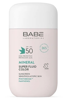 Солнцезащитный минеральный флюид с тонирующим эффектом с SPF 50 - Babe Laboratorios Sunscreen Mineral Fluid Color 50ml (1459860-35197916)