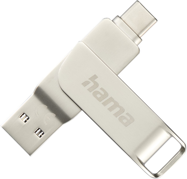 Флеш пам'ять USB Hama C-Rotate Pro 64GB USB 3.0 Silver (4047443474070)